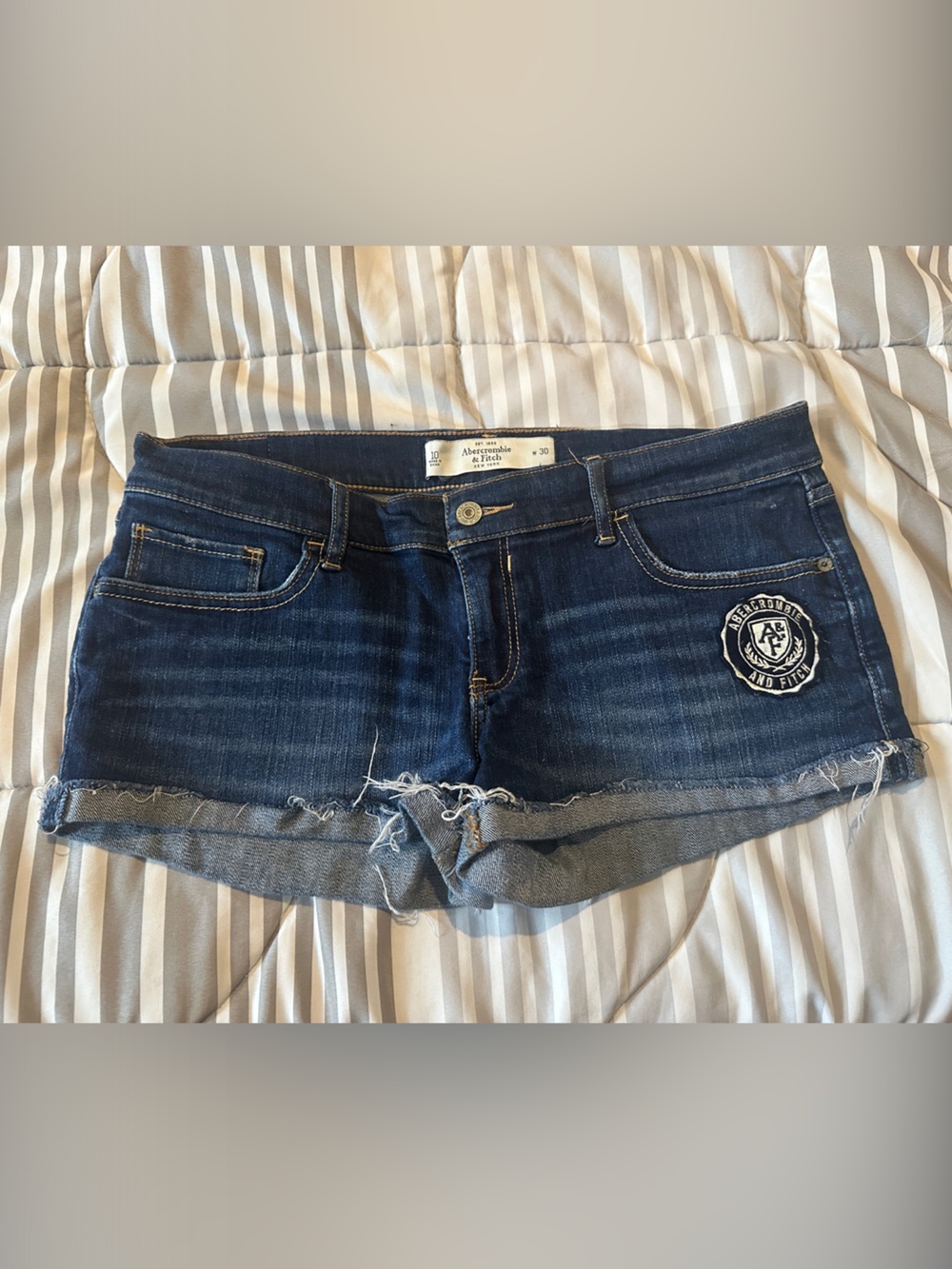 Abercrombie & Fitch Dark Blue Denim Jean Shorts